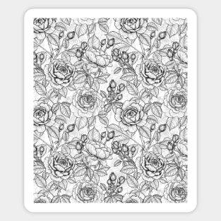 Roses on black and white Sticker
